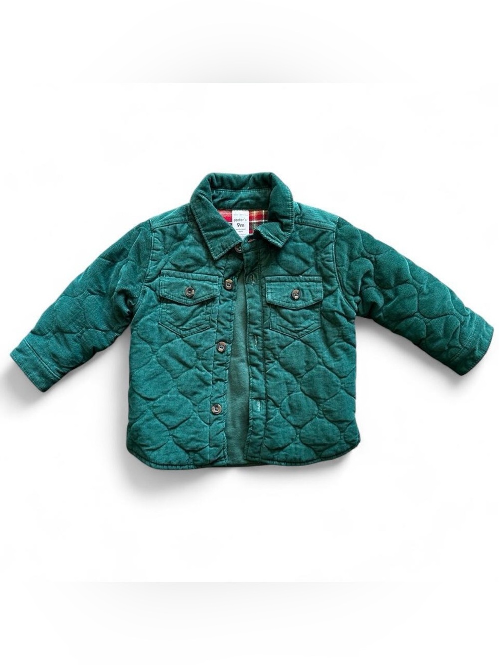 Carter's Quilted Teal Button-Front Toddler Jacket